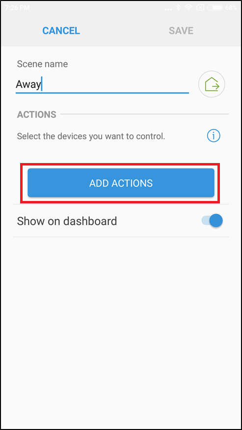 Tap Add Actions