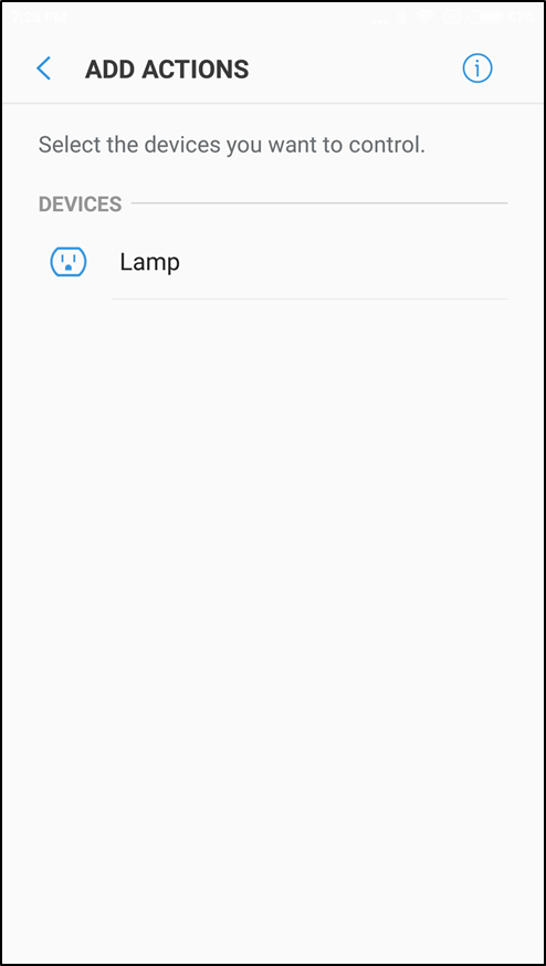 Select a device to control