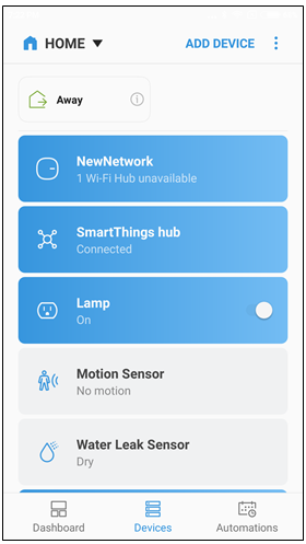 Device shown on dashboard