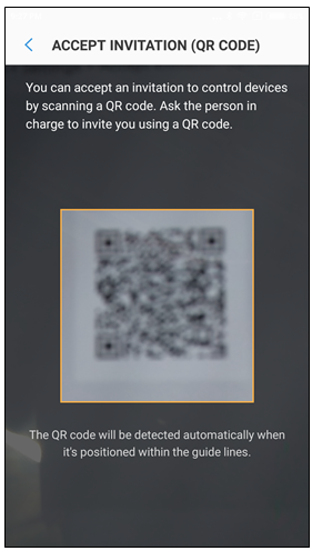 Tap Accept invitation (QR Code)
