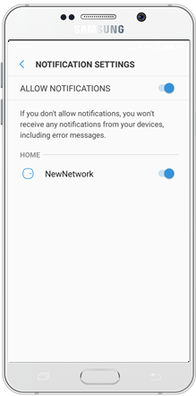 Toggle notifications on or off