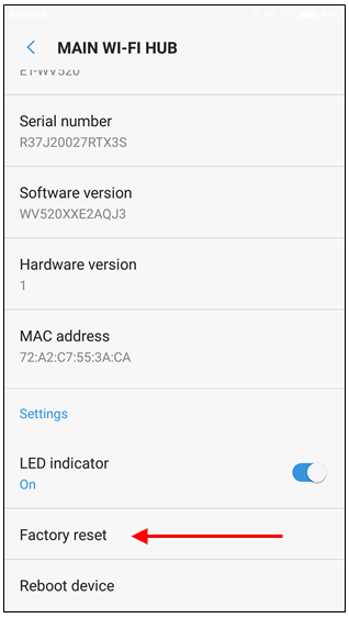 How to perform factory reset for Samsung Connect Home?