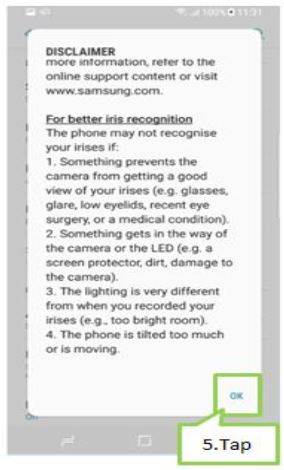 Samsung Galaxy S8/S8+ - How do I register my Iris for Iris recognition on lock screen?