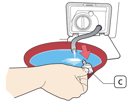 alt="Debris filter cleaning"