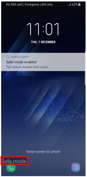 galaxy s8 safe mode