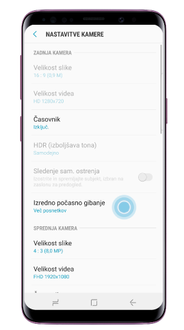 Pritisnite „Izredno počasni posnetek“