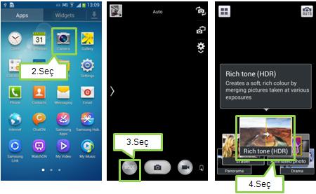 Galaxy S4 Cihazımda HDR modunu nasıl ayarlayabilirim?