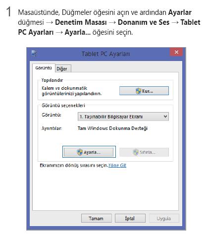 XE700T1C-H01TR model tabletimde ekran kalibrasyonunu nasıl yapabilirim?