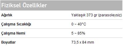 M60SB Lens'in fiziksel özellikleri
