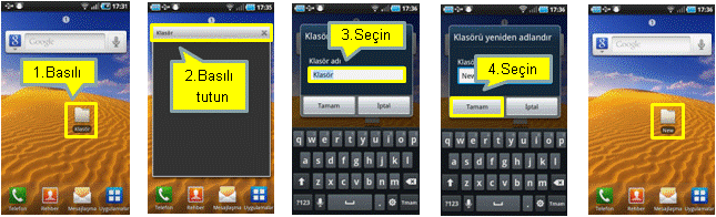 GT-I9003'te Klasör ismini nasıl değiştiririm?