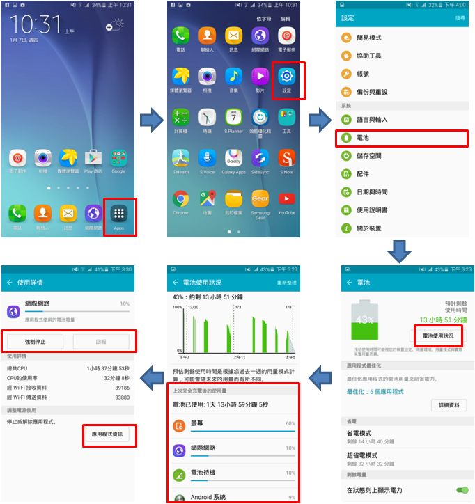 如何檢視 Galaxy Note 5電池使用狀態?如何延長電池使用壽命?