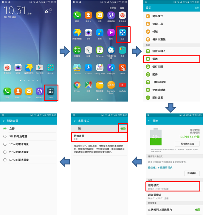 如何檢視 Galaxy Note 5電池使用狀態?如何延長電池使用壽命?