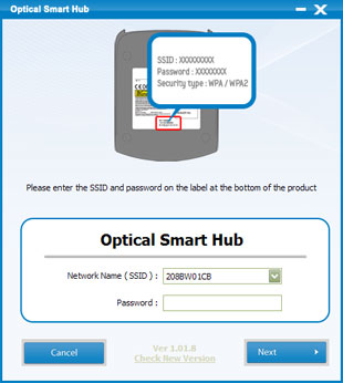 Optical Smart Hub - налаштування підключення приводу по Wi-Fi