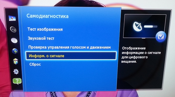 Виведення інформації про цифровий сигнал телебачення на екран телевізора серії F.