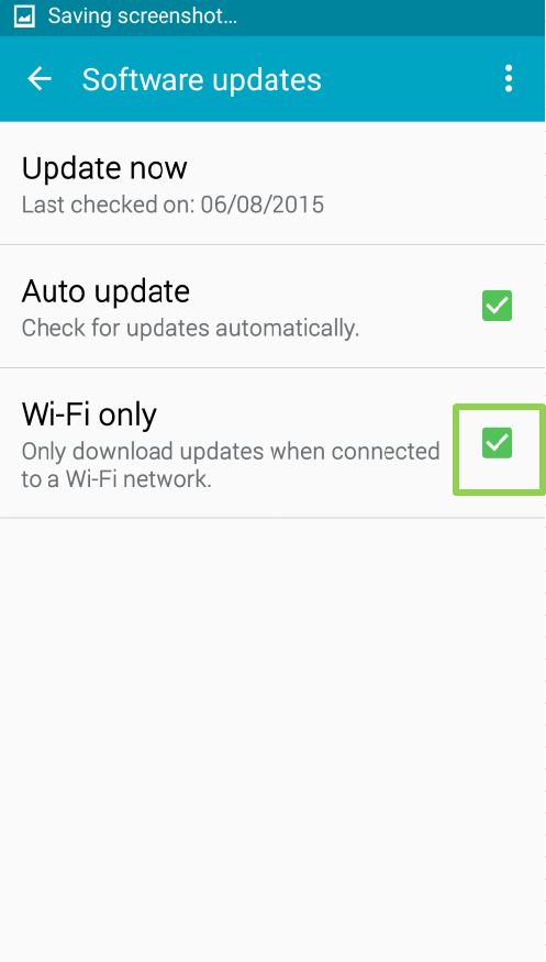 Поставете отметка в Само чрез Wi-Fi