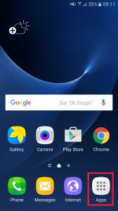 Tìm kiếm Google Play Store trên điện thoại Samsung Galaxy
