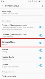 How Do I restore Samsung Notes from an old device to a new device using