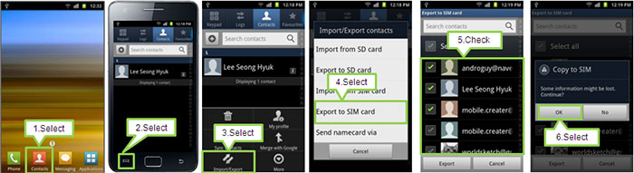 Note: When creating a contact, the save contact will be stored on the