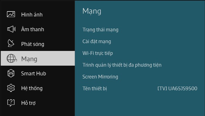 Làm thế nào để kết nối TV UA65JS9000 vào mạng không dây?