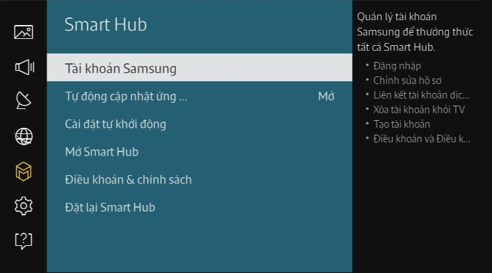 Làm thế nào để tạo một tài khoản Samsung trên TV UA65JS9000?