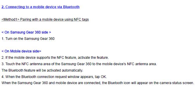 How do I connect the Samsung Gear 360 to a mobile device?