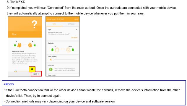 How do I connect the earbuds to a mobile device?