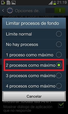 Como limitar las actividades en segundo plano en nuestro Galaxy S3 mini (GT-I8190)