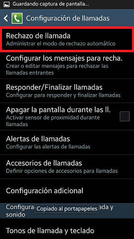 Cómo bloquear llamadas entrantes en un Galaxy S4. (GT-I9500)