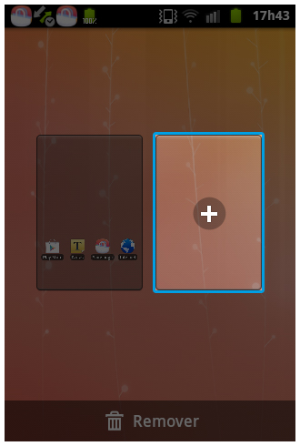 Android 2.3.6: Como criar ou excluir páginas da Tela Inicial?