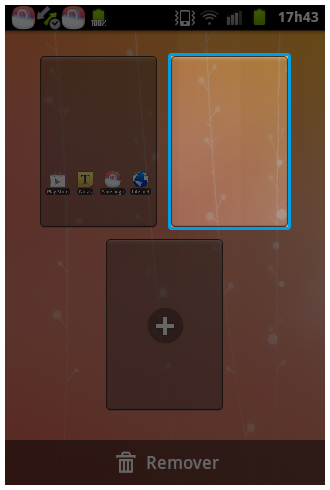 Android 2.3.6: Como criar ou excluir páginas da Tela Inicial?