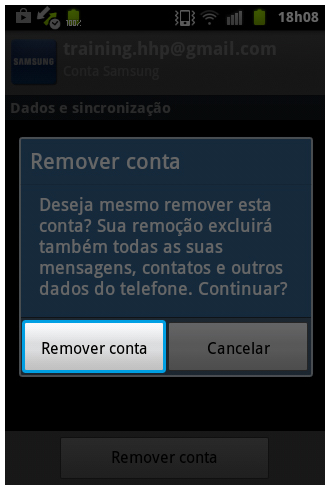 Android 2.3.6: Como remover uma conta cadastrada em seu aparelho?