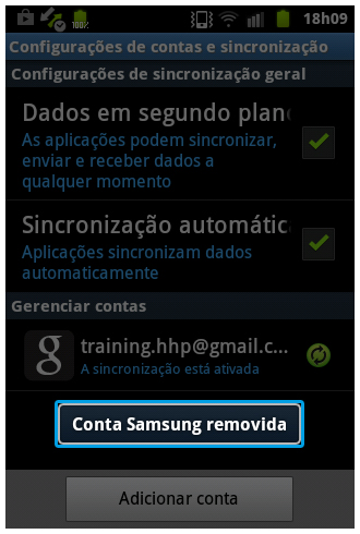 Android 2.3.6: Como remover uma conta cadastrada em seu aparelho?