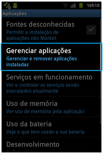 Android 2.3.6: Como limpar dados e excluir aplicativos?