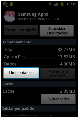 Android 2.3.6: Como limpar dados e excluir aplicativos?