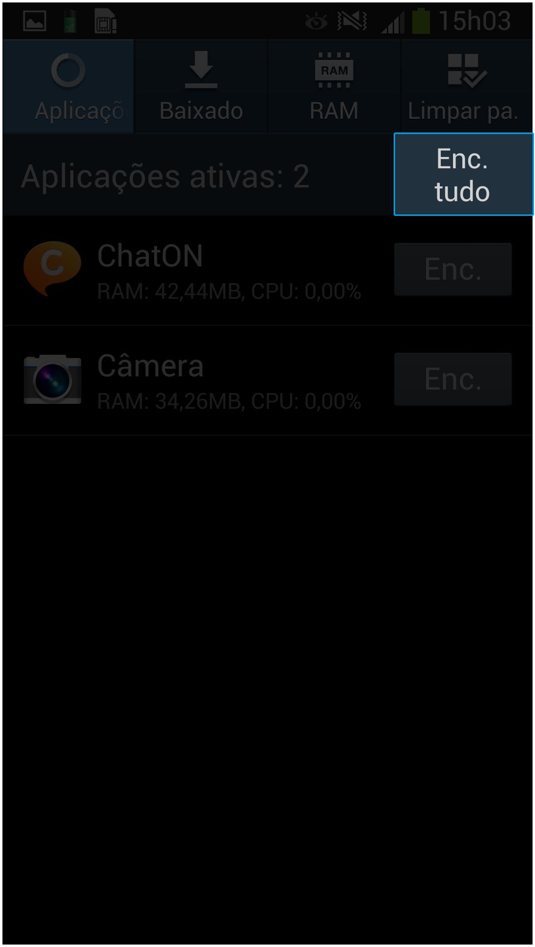 Android 4.2.2: Como eu faço para usar o Gerenciador de Tarefas?