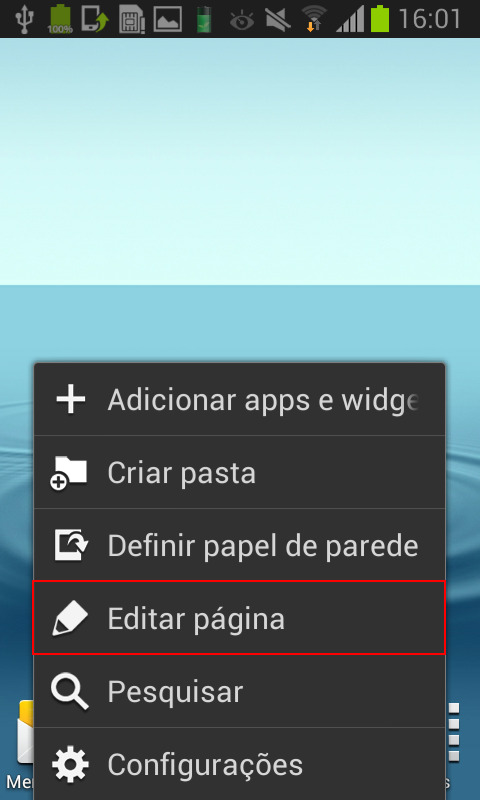 Como criar ou excluir páginas na tela inicial?