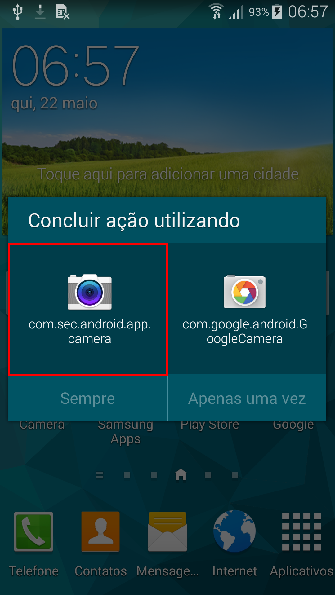 Câmera: Como configurar o aplicativo padrão da câmera