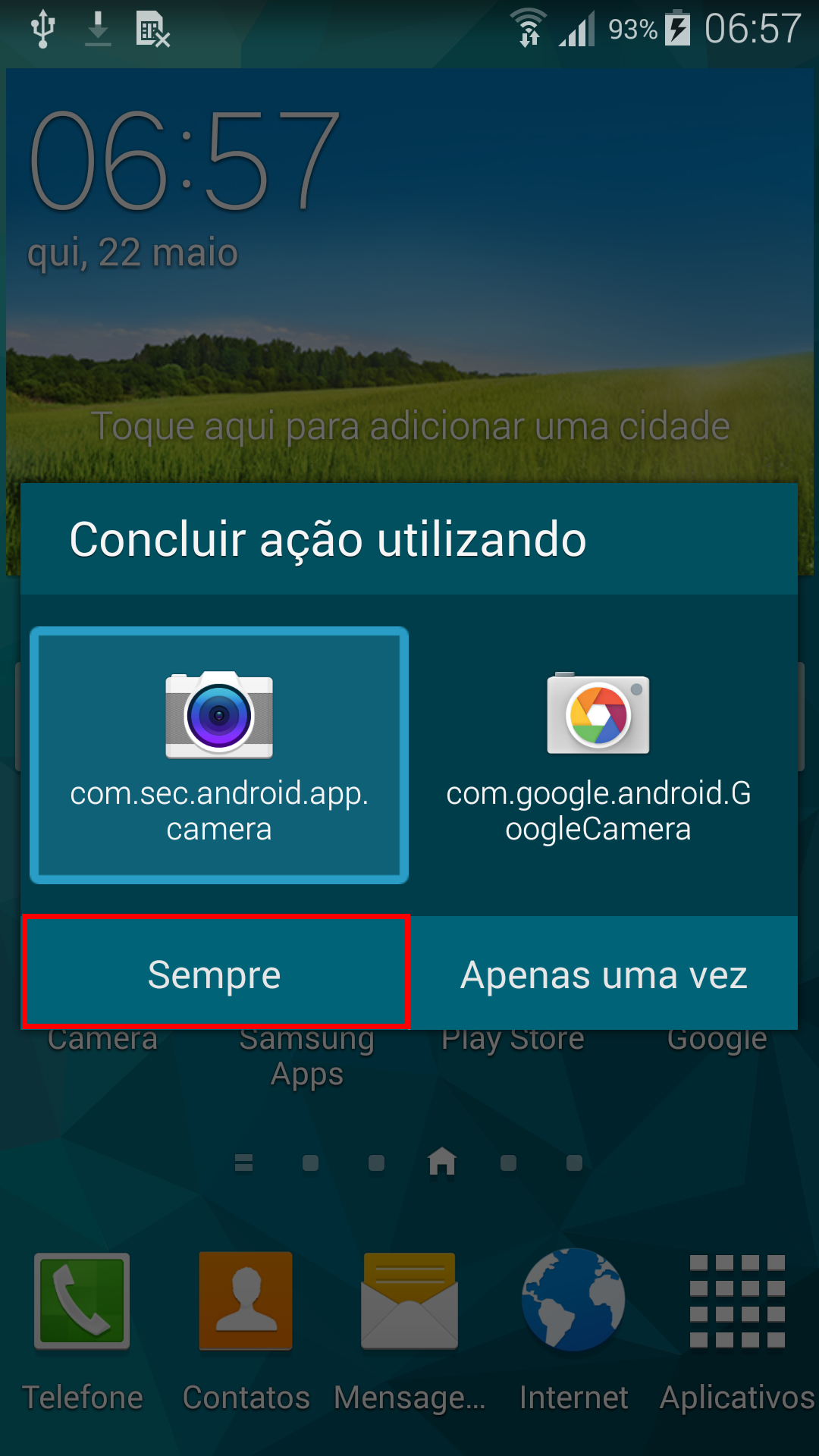 Câmera: Como configurar o aplicativo padrão da câmera