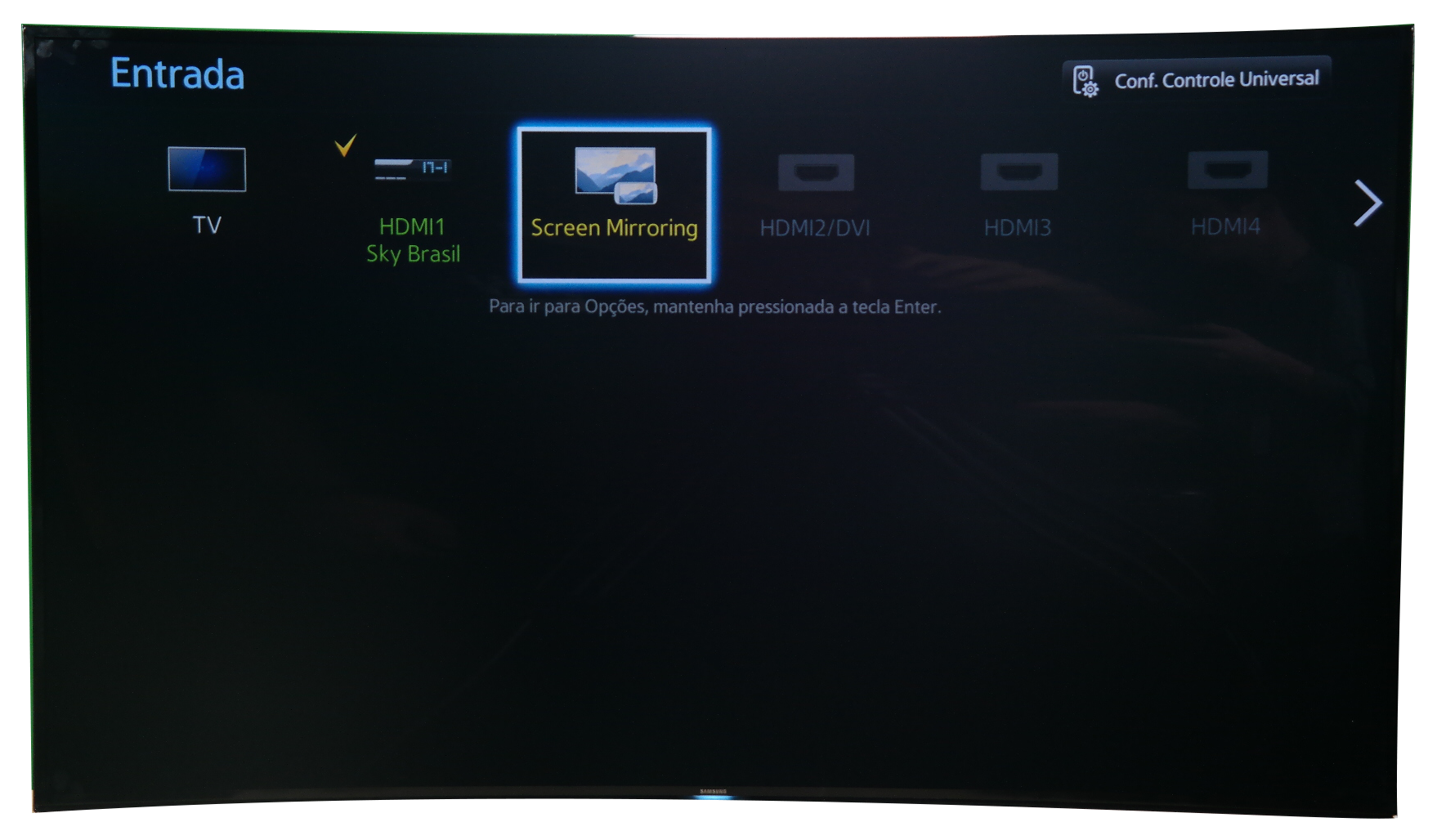 Como ativar o Screen Mirroring ?