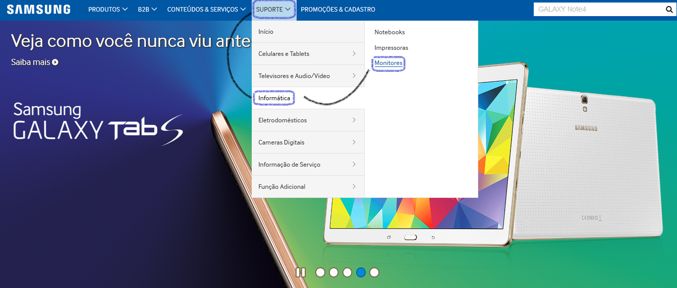 Driver: Onde realizar o download de drivers para seu monitor no site da Samsung?