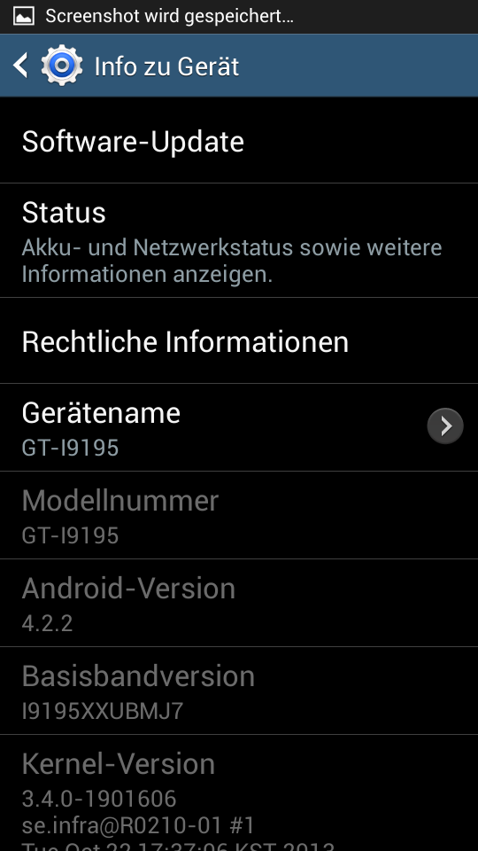 Anzeige der Software-Version