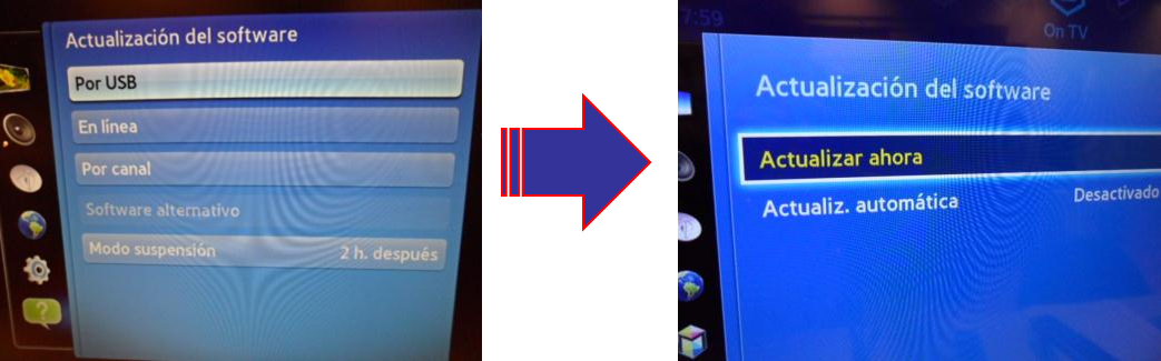 ¿Cómo actualizar mi televisor por USB?(SOLO SERIES C, D, E, F)