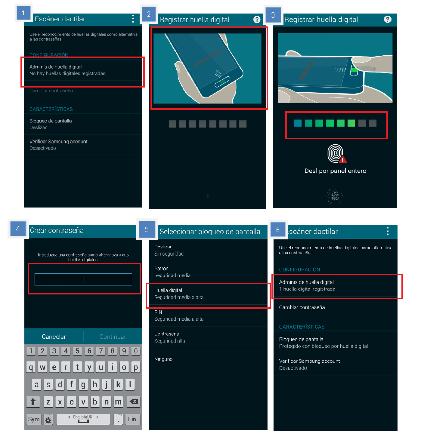 Galaxy S5: ¿Cómo establecer mi huella dactilar como bloqueo de pantalla?