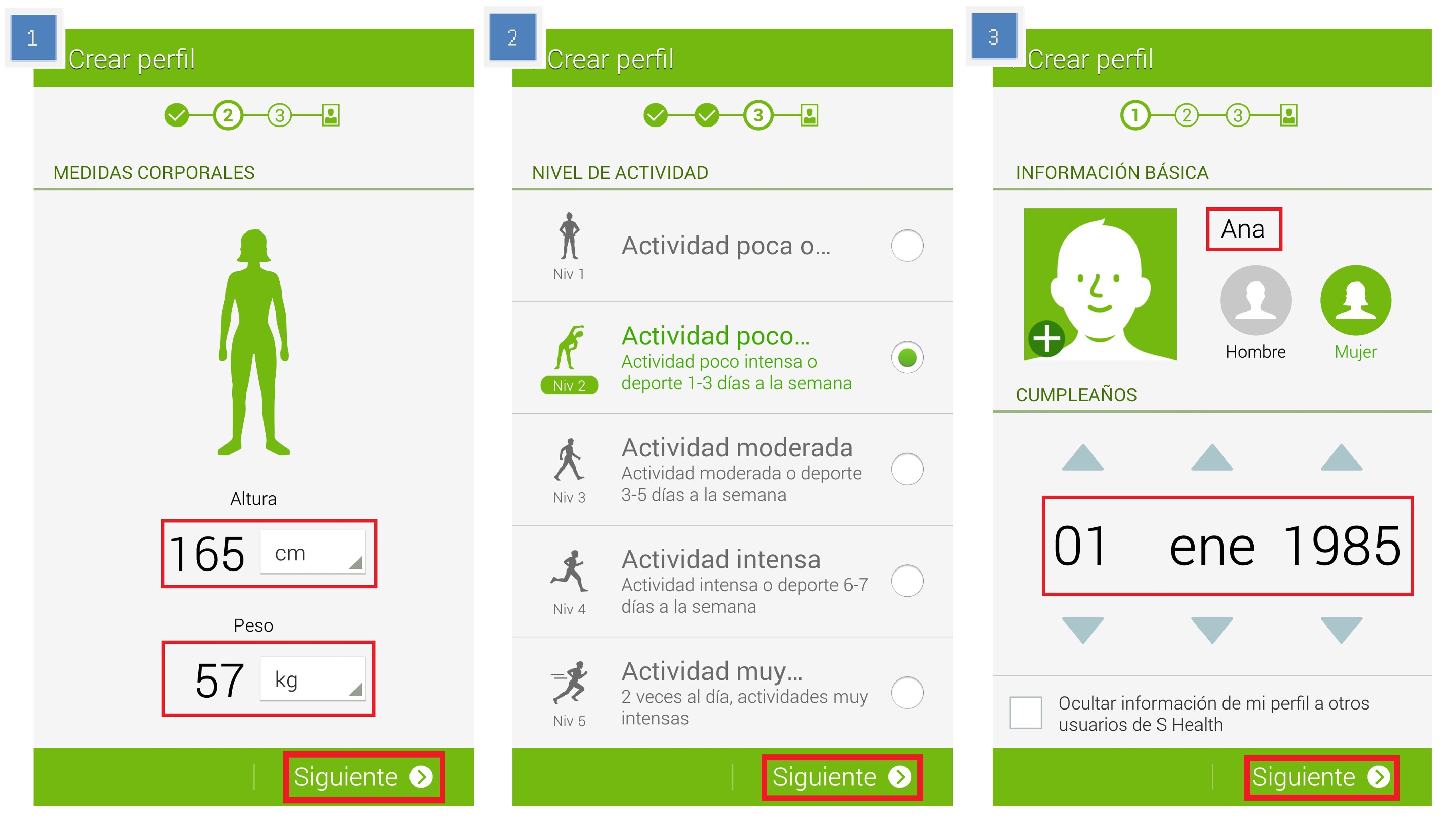 Galaxy S5: Configurar S Health