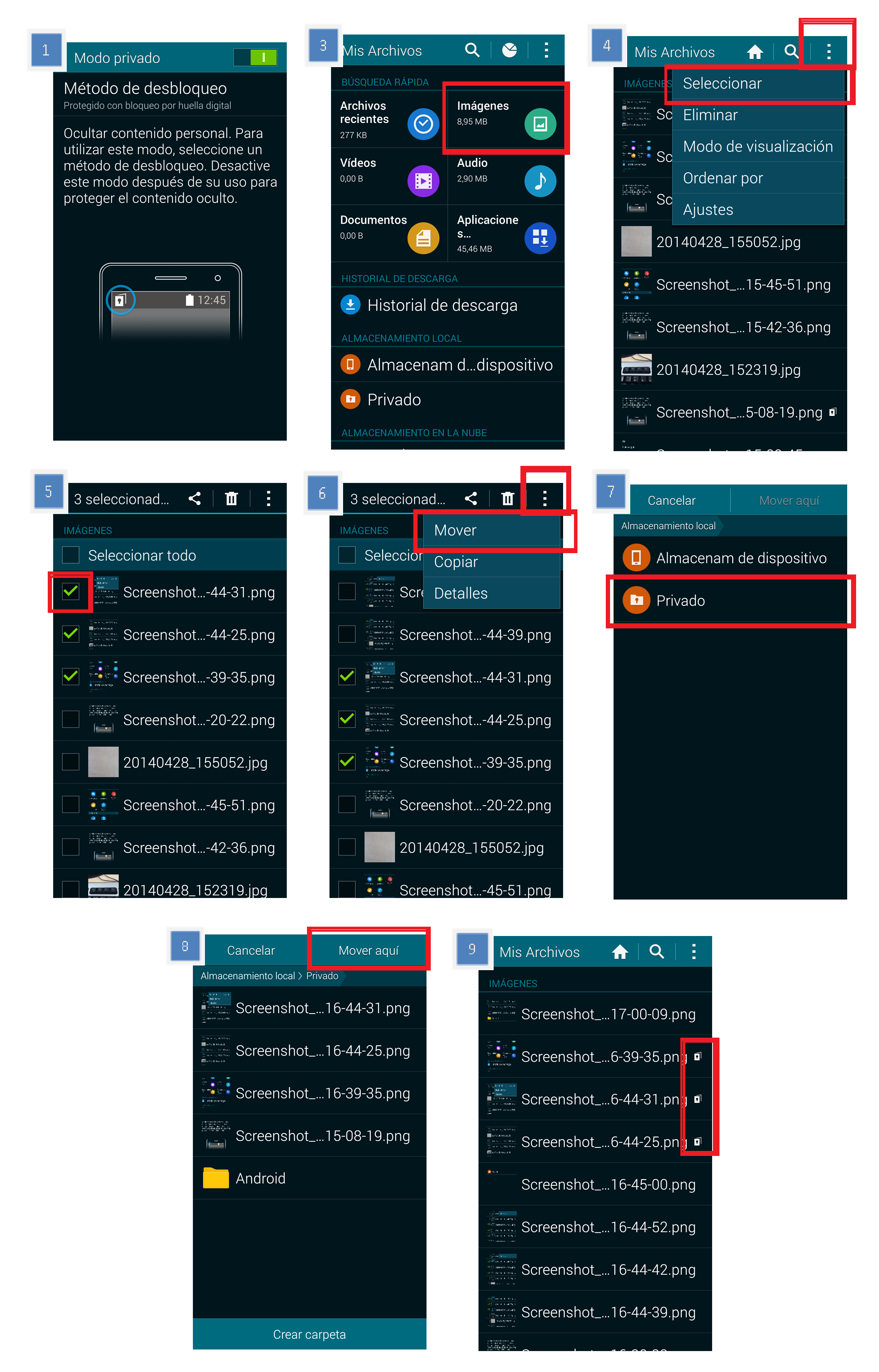 Galaxy S5: Modo Privado. ¿Cómo protejo mis archivos?