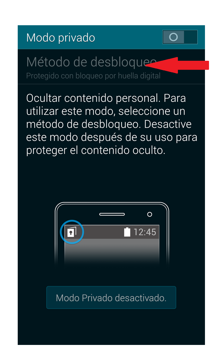 Galaxy S5: Modo Privado. ¿Cómo protejo mis archivos?