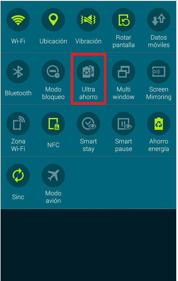 Galaxy S5: Ultrahorro de energía. ¿Cómo lo configuro?