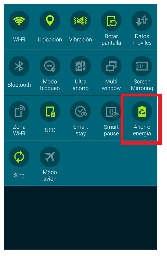 Galaxy S5: Ahorro de energía. ¿Cómo lo puedo configurar?