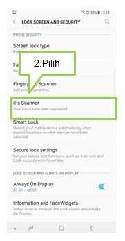 Bagaimana cara menghapus Iris pada Note 8?