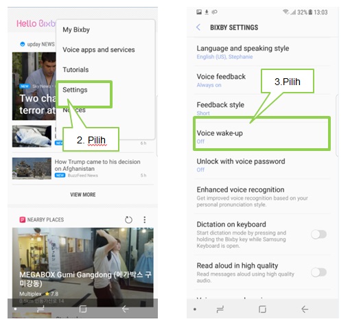 Bagaimana cara mengatur voice wake up pada Bixby Note 8?